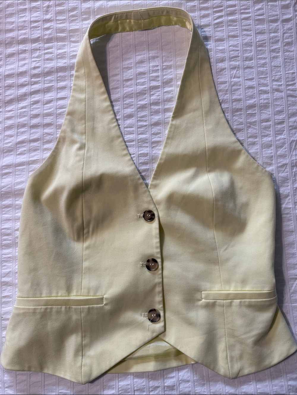 Zara Pale Yellow Halter Vest